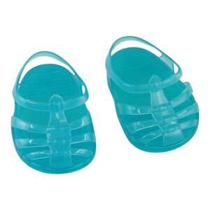 NEW American Girl JELLY SHOES Aqua Blue Strappy Doll Sandals Water Shoe AG Brand